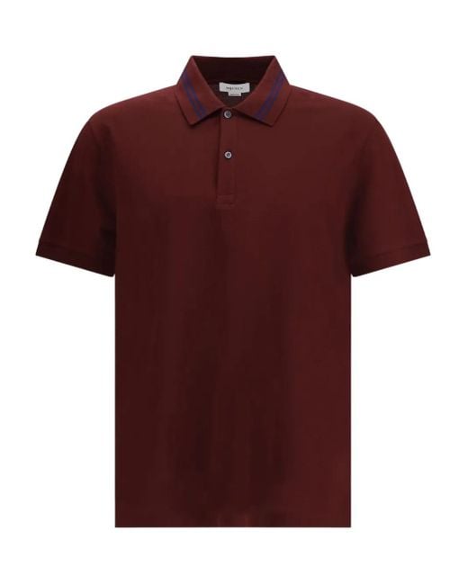 McQueen Red Ribbed Short-Sleeve Polo Shirt for men