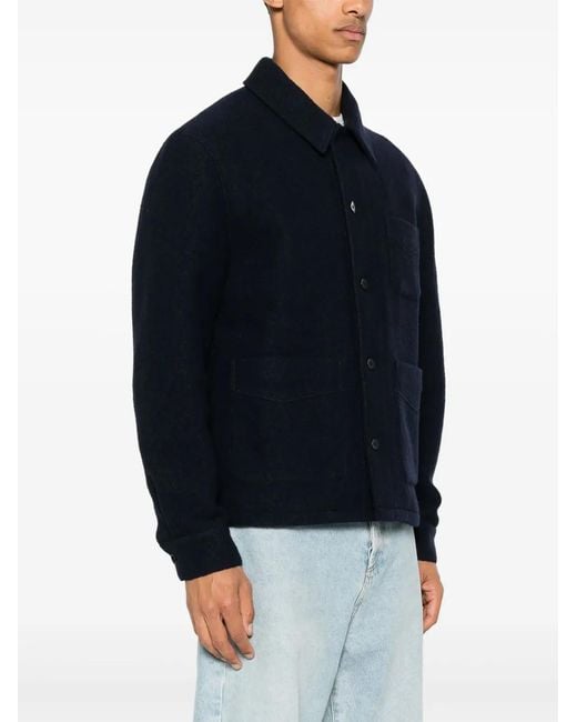 Fursac Blue Single-Breasted Blazer for men