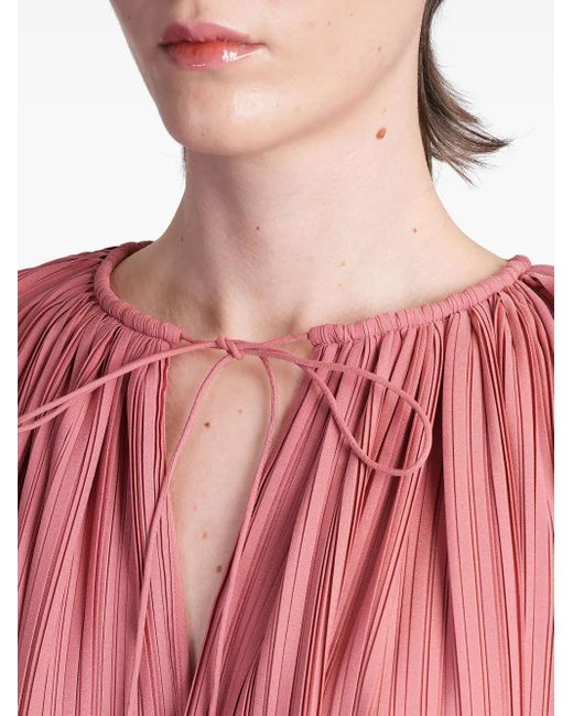 Lanvin Pink Plissé Blouse