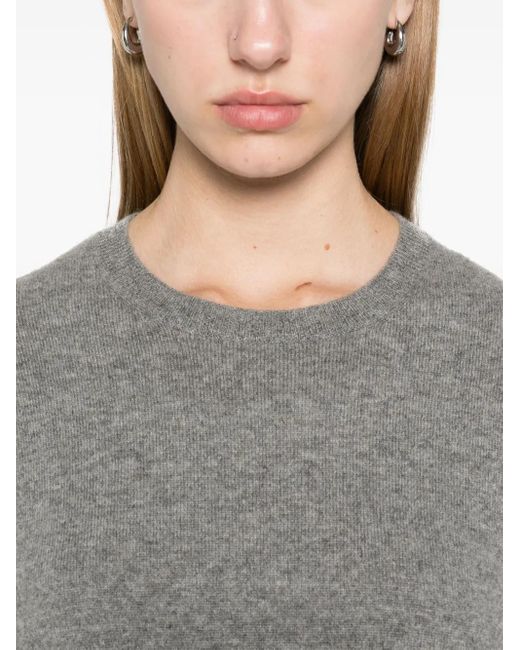 Totême  Gray Crew-Neck Cashmere Knit