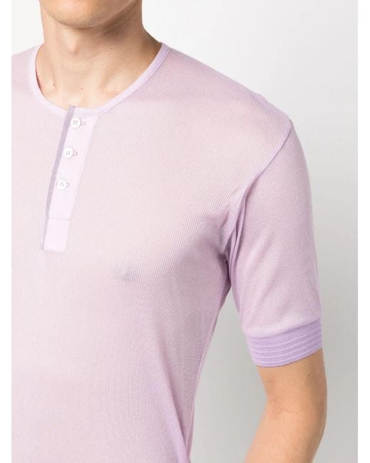 Maison Margiela Pink Button-Fastening T-Shirt for men