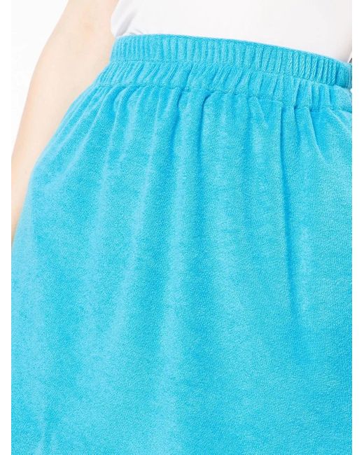 Bambah Blue Towelling-Effect Mini Skirt