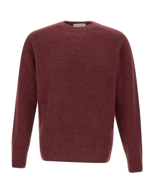 FILIPPO DE LAURENTIIS Geribbelde Sweater Met Ronde Hals in het Red voor heren