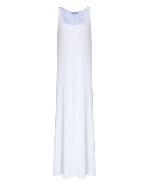 Amir Slama White X Astrid Scoop-Neck Midi Dress