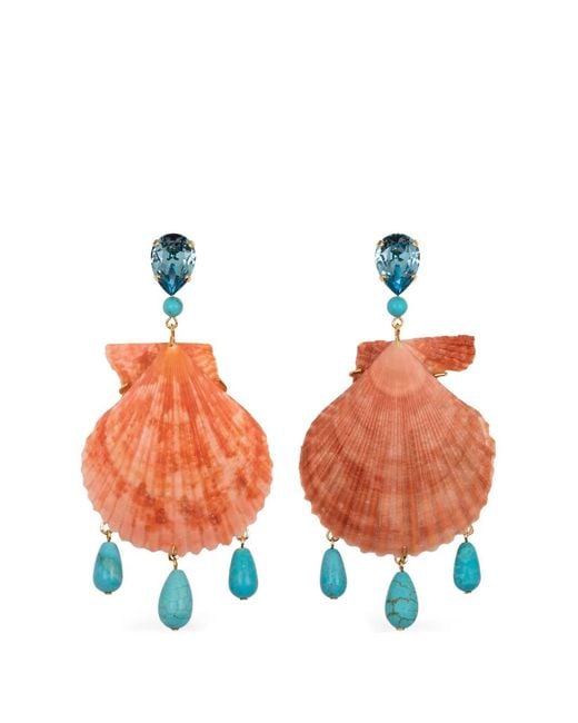 Jennifer Behr Metallic Cyrus Shell-Drop Earrings