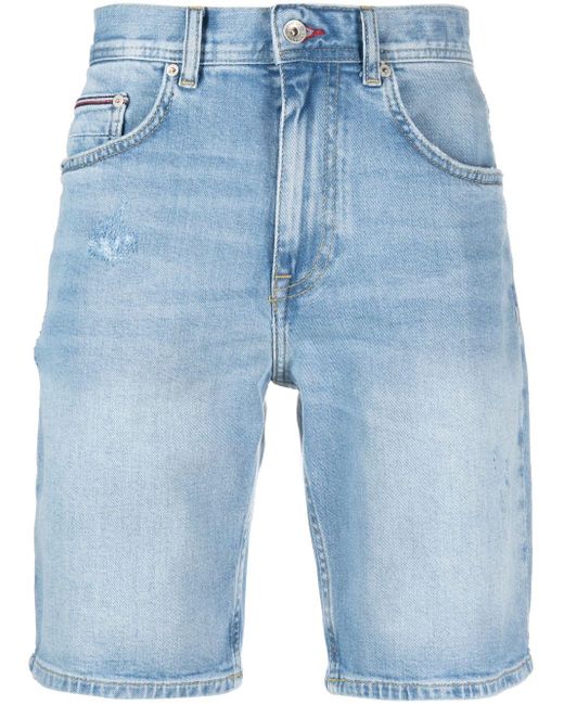 Tommy Hilfiger Brooklyn Distressed Denim Shorts in Blue for Men | Lyst