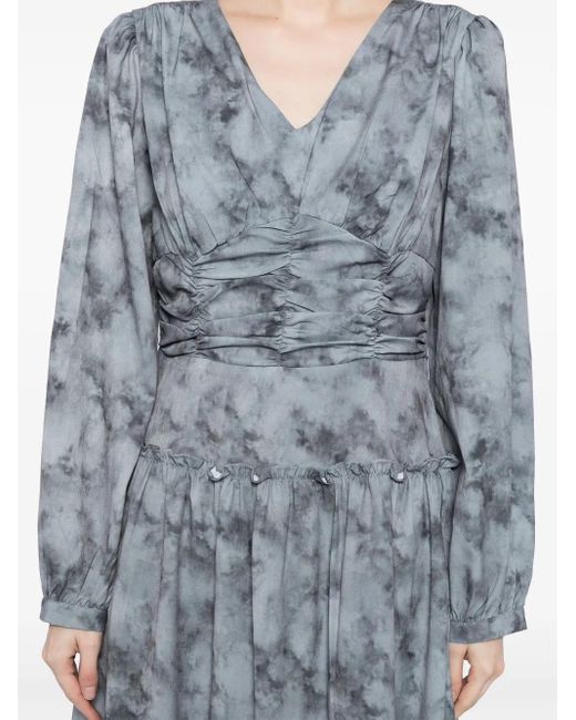 B+ AB Gray Marble Pattern Maxi Dress