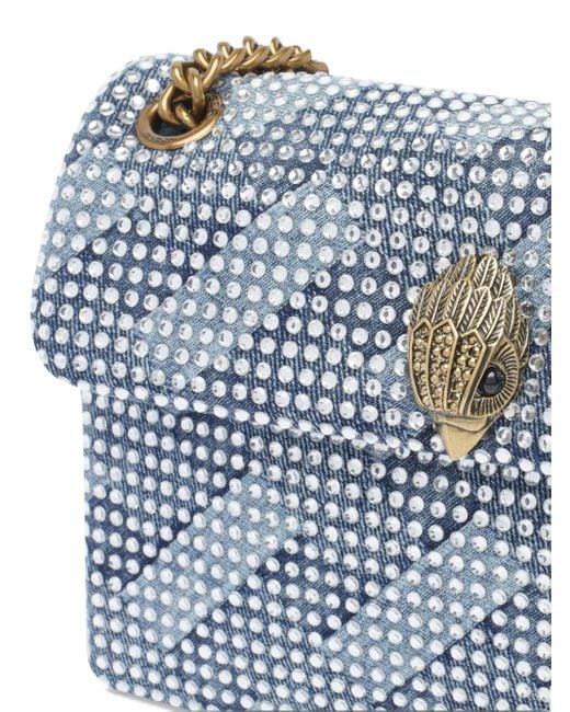 Kurt Geiger Kensington Denim Schoudertas Met Studs in het Blue