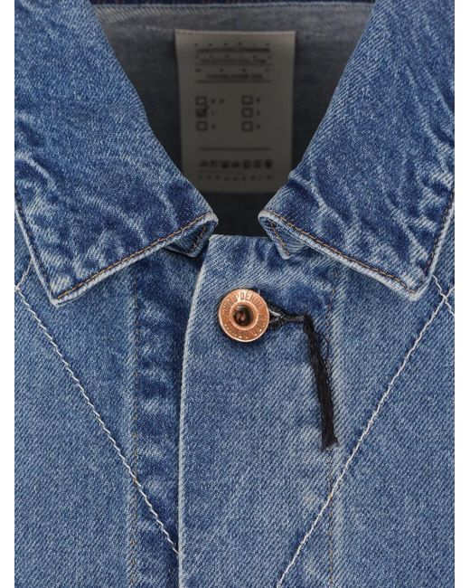 Kuro Blue Argyle Sashiko Denim Jacket