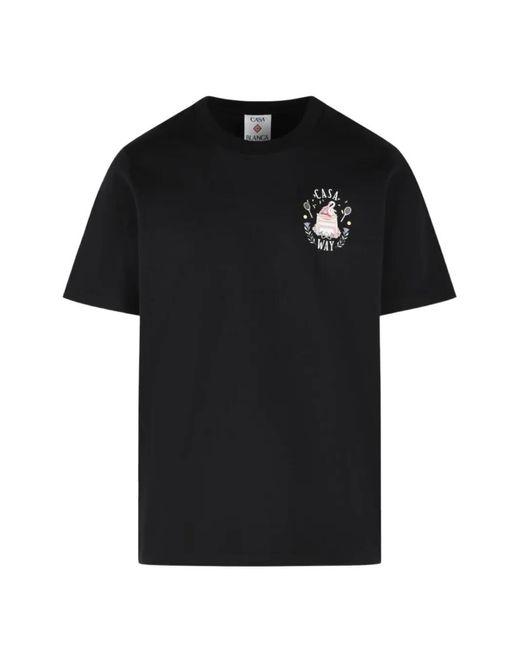 Casablanca Black Casaway Graphic-Print T-Shirt for men