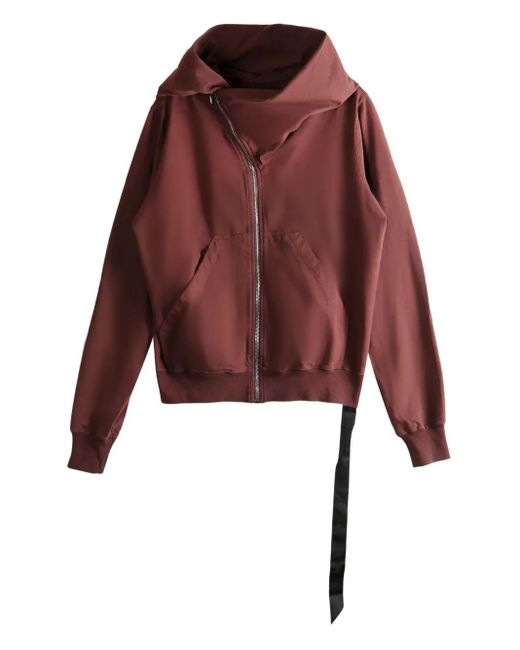 Rick Owens Mountain Zip-Up Hoodie in Red for Men | Lyst