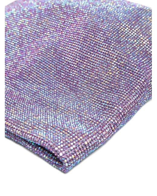 Twentyfourhaitch Purple Crystal-Embellished Clutch Bag