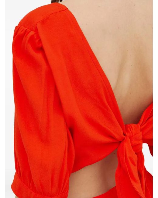 La Petite Francaise Red Retard Tie-Back V-Neck Dress