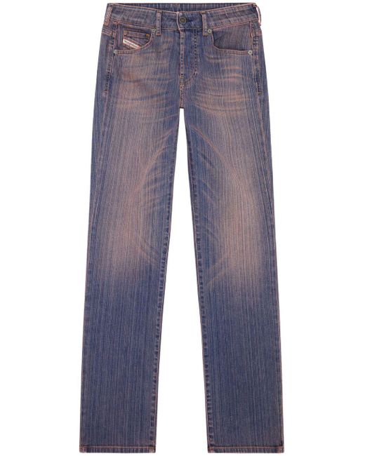 DIESEL 1989 D-mine 09i28 Straight Jeans in het Blue