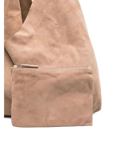 The Row Natural Bindle Three Suede Shoulder Bag