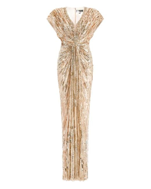 Jenny Packham Metallic Lacie Maxi Dress