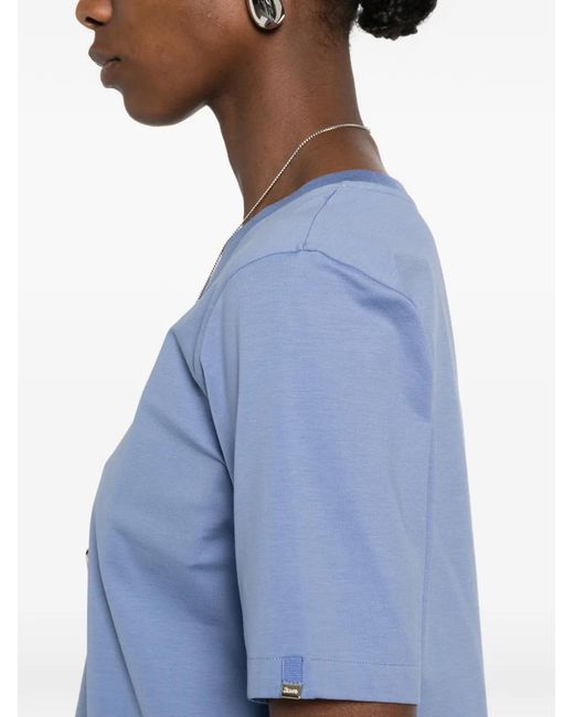 Herno Blue Round-Hem T-Shirt