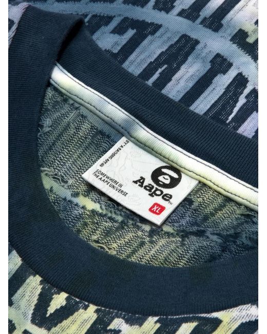 Aape By A Bathing Ape Blue T-Shirt À Imprimé Graphique for men
