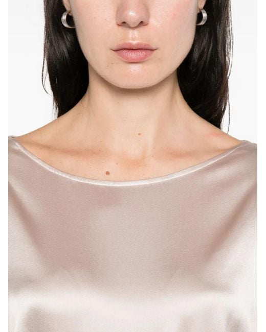 Purotatto Natural Boat-Neck Long-Sleeve Blouse