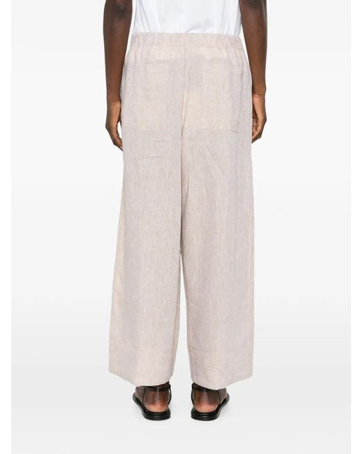 Totême White Pantalon Palazzo Summer À Lien De Resserrage