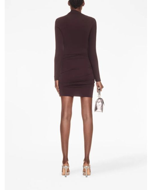 Off-White c/o Virgil Abloh Purple Off Stamp Twist-Detail Minidress