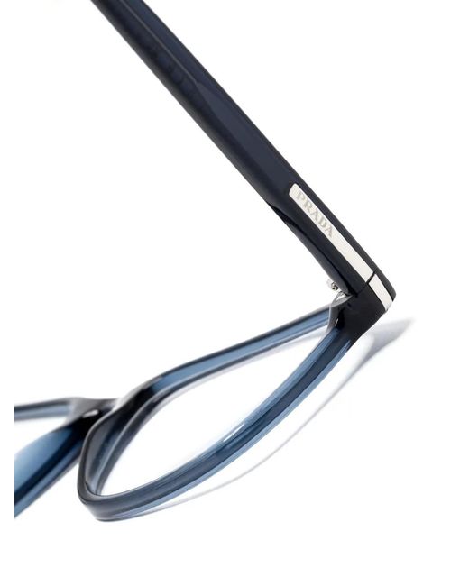 Prada Brown Translucent Rectangle-Frame Glasses for men