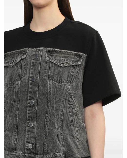 3.1 Phillip Lim Flounce デニムトップ Black