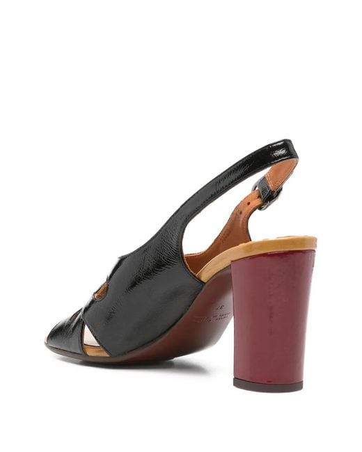 Chie Mihara Black Cutout Slingback Sandals