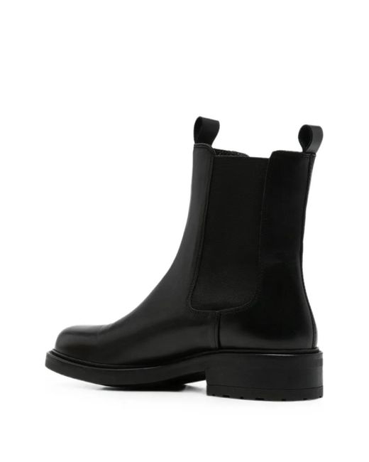 SERGIO MORETTI FIRENZE Black Elasticated-Panel Pull-Tab Ankle Boots