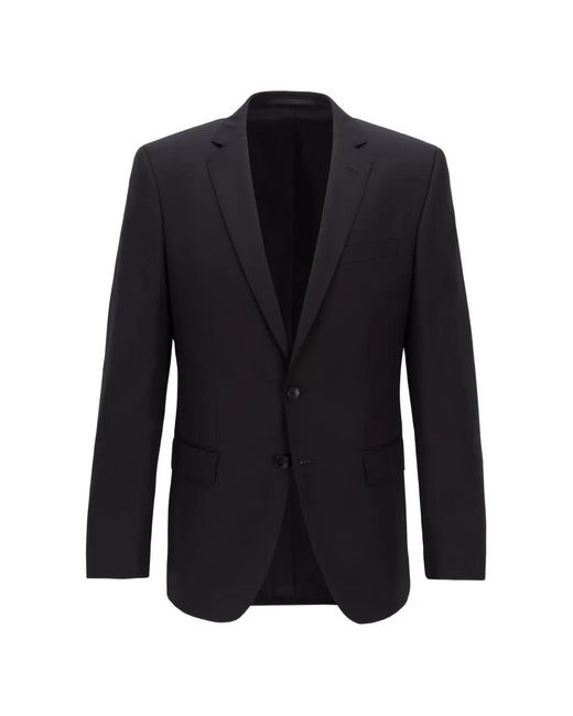 HUGO Blue Notched-Lapel Single-Breasted Blazer for men