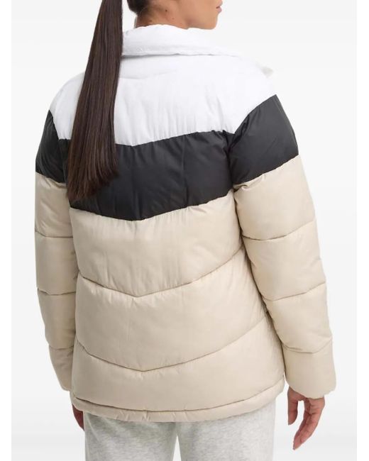 Columbia White Colour-Block Puffer Jacket