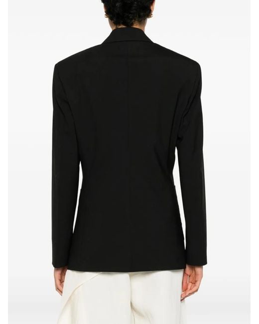 Covert Black Single-Breasted Patch-Pocket Blazer