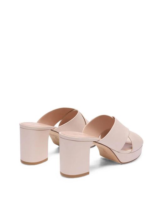 Stuart Weitzman Pink Dayna Crossover-Straps Platform Sandals