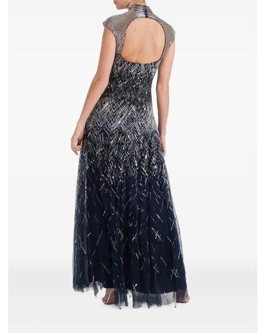Temperley London Blue Sequin-Embellished Gown
