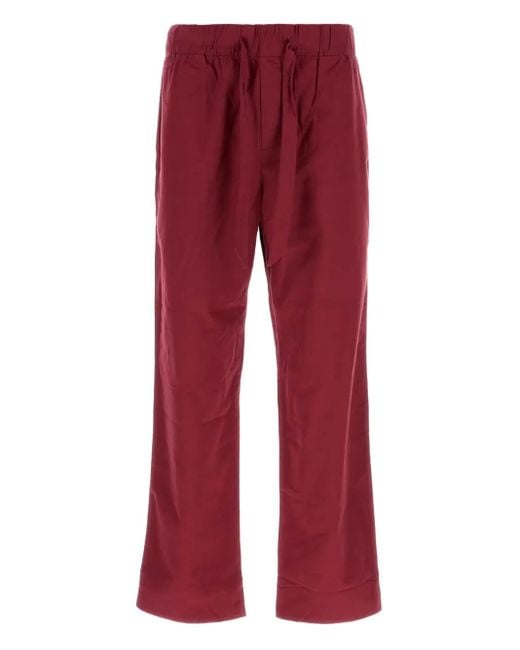 Tekla Flanellen Pyjamabroek Met Trekkoord in het Red