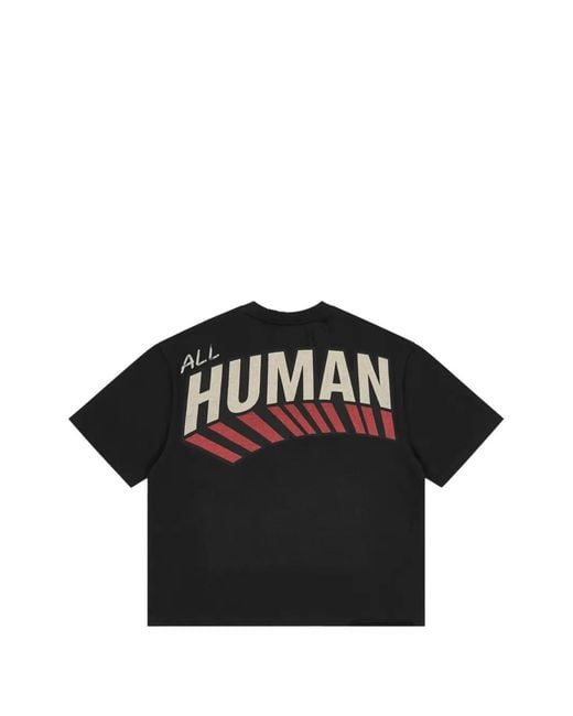 ALL HUMAN Black Accepted Logo-Print T-Shirt for men