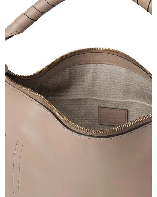 Chloé Natural Small Marcie Leather Shoulder Bag