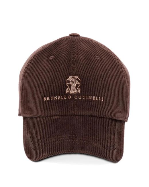 Brunello Cucinelli Brown Corduroy Cap for men