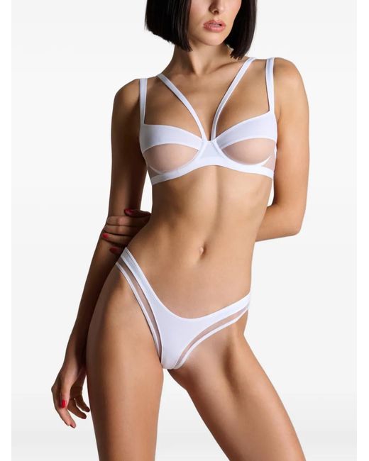 Maison Close White Pure Tentation Balconette Harness Bra