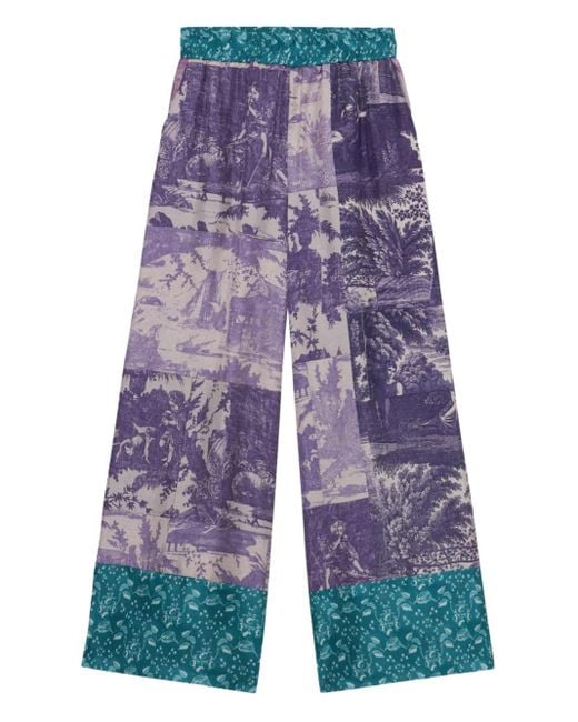 Pierre Louis Mascia Blue Aloe Palazzo Pants