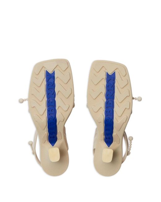 Burberry Metallic Decorative Zip-detailing Strappy Sandals