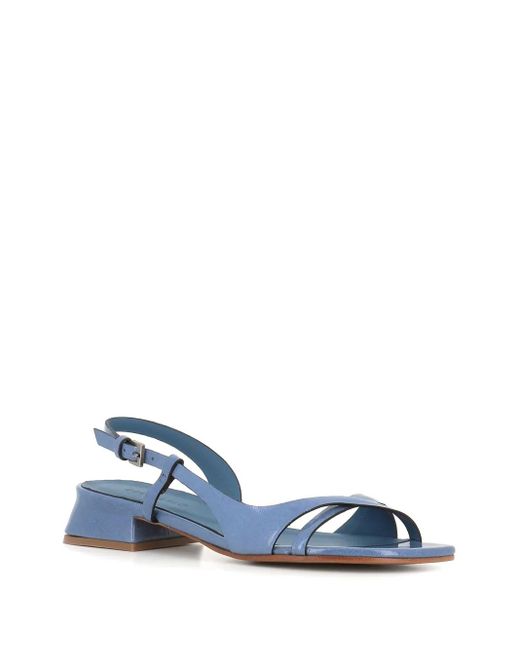 Roberto Del Carlo Blue Strappy Block-Heel Sandals