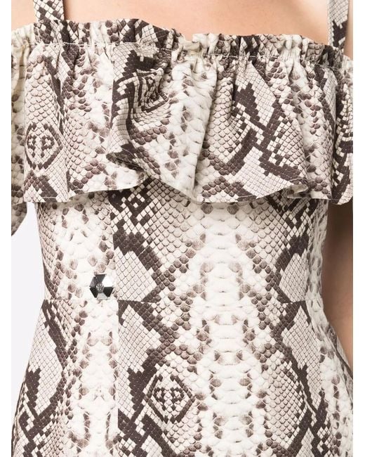 Philipp Plein Mini-Jurk Met Pythonprint in het Natural