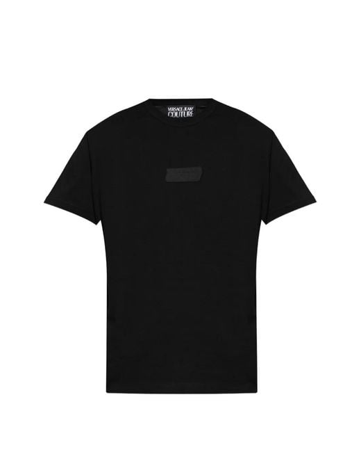 Versace Jeans Couture Black Logo-Patch T-Shirt for men