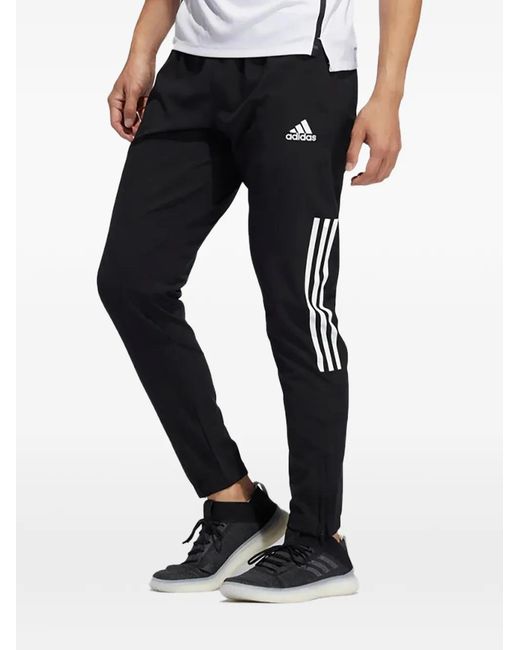 Adidas Black 3-Stripes Windbreaker Track Pants for men