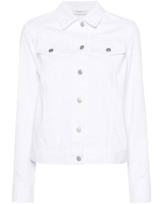 Fabiana Filippi White Button-Up Denim Jacket