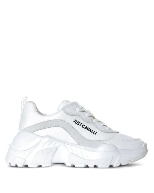 Just Cavalli White Logo Sneakers