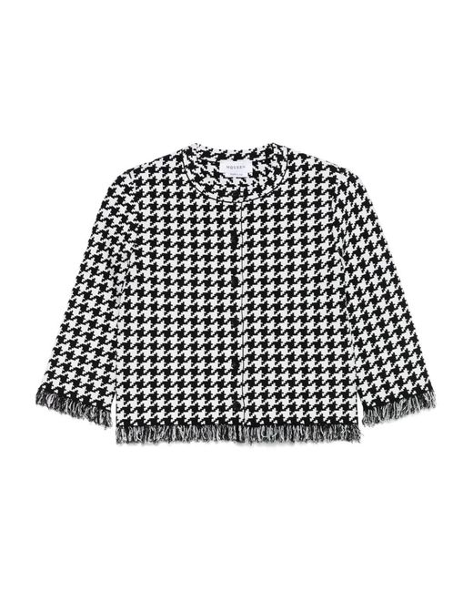 McQueen Black Houndstooth-Pattern Jacket