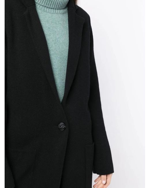 Lisa Yang Black Single-Breasted Fitted Coat