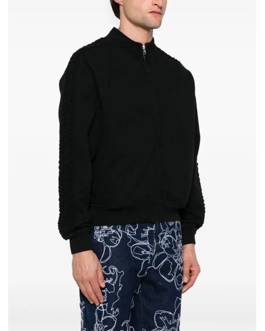 Arte' Black Flower Tape Jacket for men